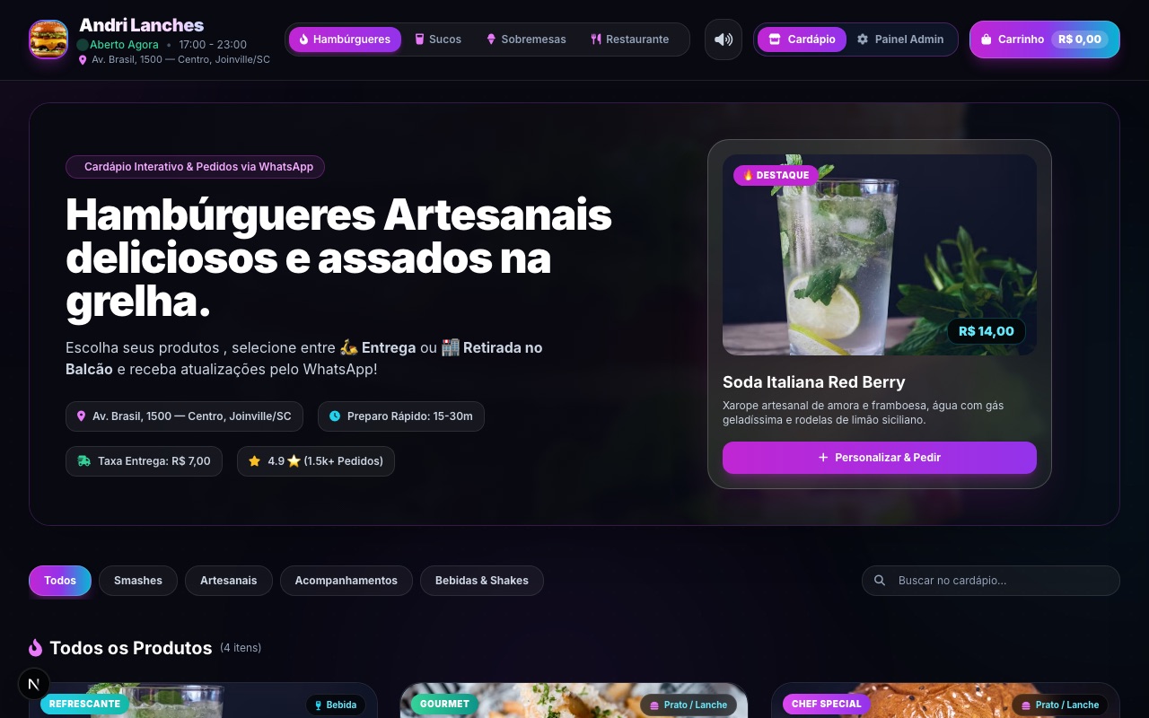 Cardápio Digital 3D